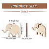 Unfinished Wood Elephant Pendant Ornament WOOD-WH0025-65-2