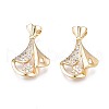 Brass Micro Pave Clear Cubic Zirconia Pendants KK-N232-239-3