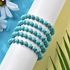 Natural Howlite Bead Stretch Bracelets X-BJEW-K212-B-011-5