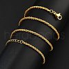 Brass Sterling Silver Chains Necklaces for Women NJEW-D302-25G-1