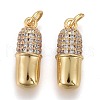 Brass Micro Pave Clear Cubic Zirconia Pendants ZIRC-Z001-03B-1