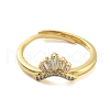 Crown Clear Cubic Zirconia Adjustable Rings RJEW-L120-017G-01-2
