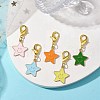 Star with Smiling Face Alloy Enamel Pendant Decooration HJEW-JM01965-2