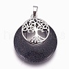 Synthetic Blue Goldstone Pendants G-F573-C02-2