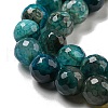 Faceted Natural Dragon Veins Agate Beads Strands G-F447-12mm-P07-4