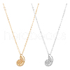 FIBLOOM 2Pcs 2 Colors Barss Shell Pendant Necklaces Set NJEW-FI0001-37-1