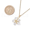 Glass & Glass Seed Beads Flower Pendant Necklaces & Hoop Earrings Sets SJEW-MZ00011-6