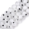Handmade Evil Eye Lampwork Beads Strands LAMP-N024-32B-1