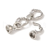 Brass Micro Pave Clear Cubic Zirconia Fold Over Clasps KK-K371-14P-2