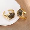 Star Natural Gemstone Cubic Zirconia Cuff Rings RJEW-M076-02G-5