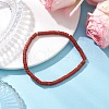 7Pcs Natural Red Aventurine/ Red Jasper/ Green Aventurine/ Tiger Eye/ Turquoise/ Lapis Lazuli/ Lepidolite Beads Stretch Bracelets for Women BJEW-JB11670-4