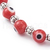 Handmade Round Evil Eye Lampwork Beaded Stretch Bracelets BJEW-JB05974-04-2