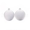 Tarnish Resistant 304 Stainless Steel Pendant Cabochon Settings STAS-P210-08P-2