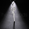 Rose with Word 304 Stainless Steel Pendant Necklaces for Women FS-WG05275-01-2
