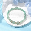 Natural Green Aventurine Cube & Round Beaded Stretch Bracelets BJEW-JB10807-02-2