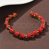 Brass Enamel Cuff Bracelets BJEW-L703-02B-G-2