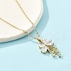 Brass Micro Pave Cubic Clear Zirconia Butterfly Pendant Neckalces for Women NJEW-S448-06G-1