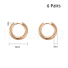 Ring 304 Stainless Steel Huggie Hoop Earrings EJEW-L158-06G-2