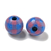 Printed Wood European Beads WOOD-G022-13J-2