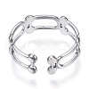 Non-Tarnish 304 Stainless Steel Arch Shape Open Cuff Ring RJEW-N040-41-3