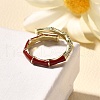 Brass Micro Pave Clear Cubic Zirconia Cuff Rings for Women RJEW-U040-02G-02-3