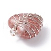 Natural Sesame Jasper Pendants PALLOY-JF01283-02-4