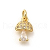 Brass Micro Pave Cubic Zirconia Charms KK-M295-21G-1