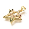 Rack Plating Brass Micro Pave Cubic Zirconia Pendants KK-L226-015G-2