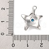 Summer Beach Brass Pave Dyed Synthetic Turquoise Pendants KK-U042-15P-3
