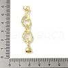 Brass Micro Pave Clear Cubic Zirconia Fold Over Clasps KK-K371-14G-3