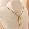 304 Stainless Steel Clear Cubic Zirconia Rectangle Constellation Pendant Necklaces for Women Men NJEW-S435-01G-A-3