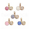 Brass Micro Pave Cubic Zirconia European Dangle Charms ZIRC-E159-01-1