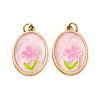 304 Stainless Steel Enamel Pendants STAS-U061-43G-01-1