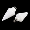 Natural White Jade Gemstone Pointed Pendants G-K384-01P-09-2