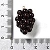 Grape Brass Acrylic Pendants OACR-R006-05G-02-4