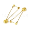 Heart Alloy Dangle Stud Earrings EJEW-JE06366-01-3
