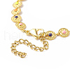 Colorful Enamel Flower Link Chain Bracelet X-BJEW-JB09940-3