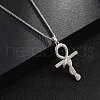 Brass Micro Pave Cleal Cubic Zirconia Pendant Necklaces NJEW-M211-03D-P-2