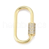 Brass Micro Pave Clear Cubic Zirconia Screw Carabiner Lock Charms ZIRC-E164-10G-2
