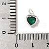 925 Sterling Silver Cubic Zirconia Heart Charms with Jump Rings FIND-U013-10S-01-3