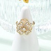 Clover Rotatable Open Cuff Rings for Women RJEW-R007-02G-1