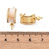 Brass Micro Pave Cubic Zirconia Shell Stud Earrings Findings KK-D363-08G-3