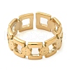 304 Stainless Steel Hollow Square Open Cuff Rings for Women STAS-D085-29G-2
