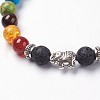 Natural Lava Rock Beads Chakra Stretch Bracelets BJEW-JB03696-2