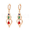 Brass Micro Pave Cubic Zirconia Leverback Earrings EJEW-N058-01G-2