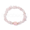 Electroplated Hexagon Prism Natural Quartz Chip Beaded Stretch Bracelets fo Women BJEW-JB10756-04-1