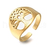 304 Stainless Steel Tree of Life Open Cuff Ring RJEW-F161-02G-25-1