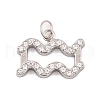 316 Stainless Steel Micro Pave Cubic Zirconia Pendants STAS-K284-01J-P-1