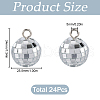 SUNNYCLUE 24Pcs Mirror Ball Reflective Ball Pendants AJEW-SC0002-62-2