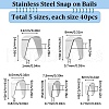 SUNNYCLUE 200Pcs 5 Size 201 Stainless Steel Snap on Bails STAS-SC0005-55-2